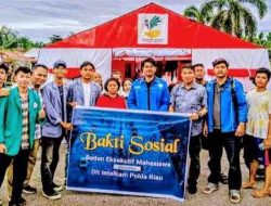 BEM Sekota Pekanbaru dan Polda Riau Bersinergi Bantu Korban Banjir di Kampung Nelayan